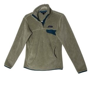 Patagonia Re-Tool Snap-T Fleece Women's Medium Pullover Gray/‎ Blue Outdoor